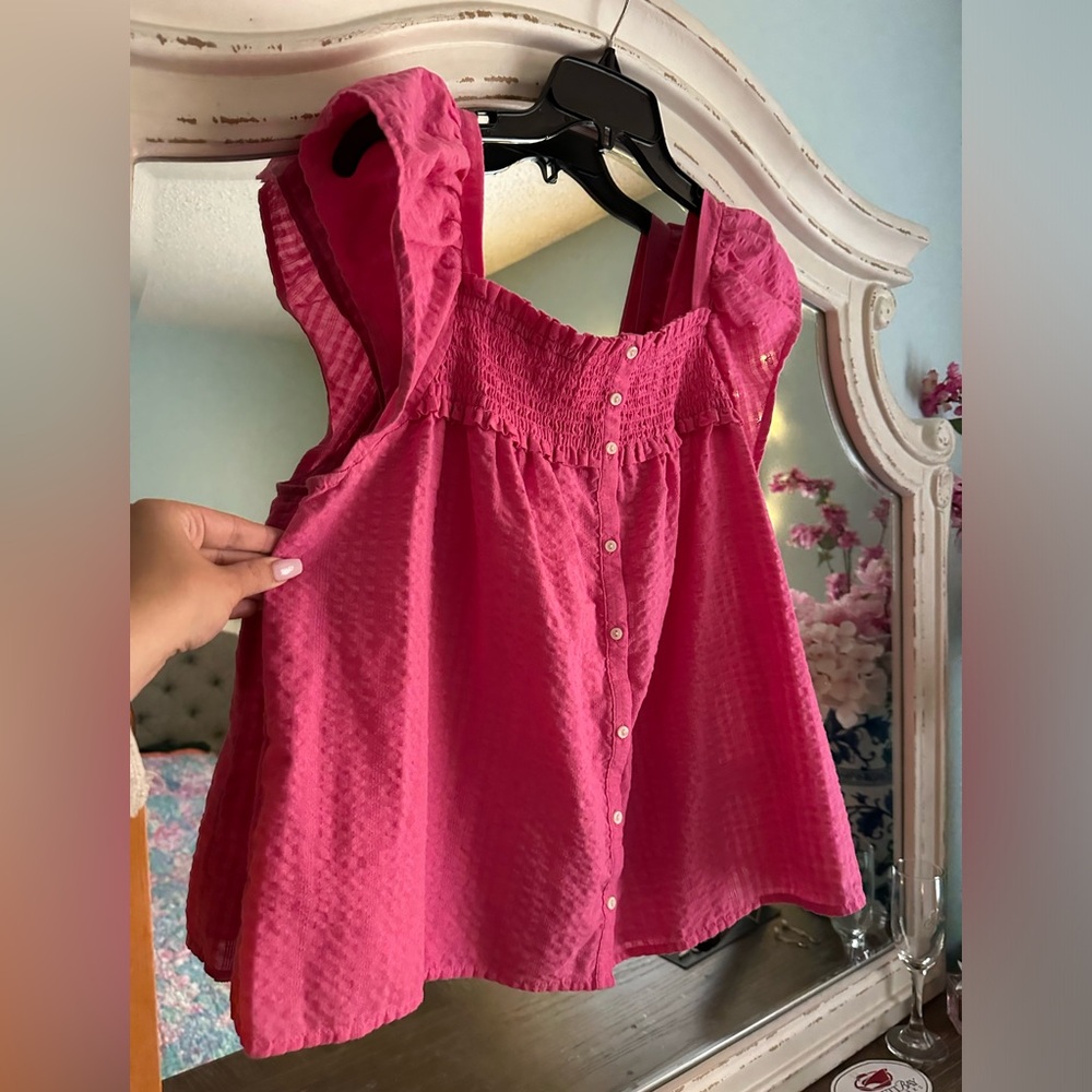 Pink Old Navy Ruffle Top